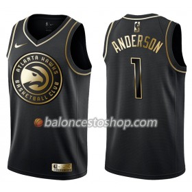 Camiseta Hombre NBA Atlanta Hawks Justin Anderson 1 Nike Negro Golden Edition Swingman